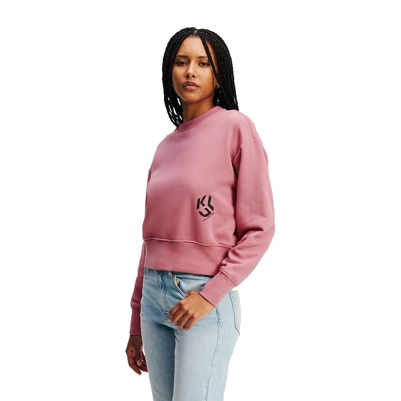 KARL LAGERFELD JEANS, Women's, Monogram Logo Sweat, Regular Fit, Pink, XS