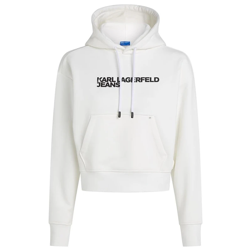 KARL LAGERFELD JEANS, Women's, Essentail Logo Hoddie, Regular Fit, White, XL - Image 1