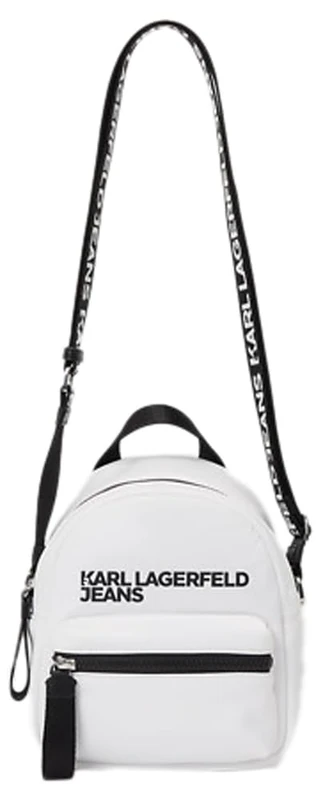 KARL LAGERFELD JEANS, Women's, Essential Nylon Mini Back Pack Crossbody, White, One size