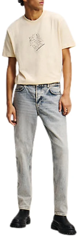 KARL LAGERFELD JEANS Men Tapered Denim Acid Light Blue 3634