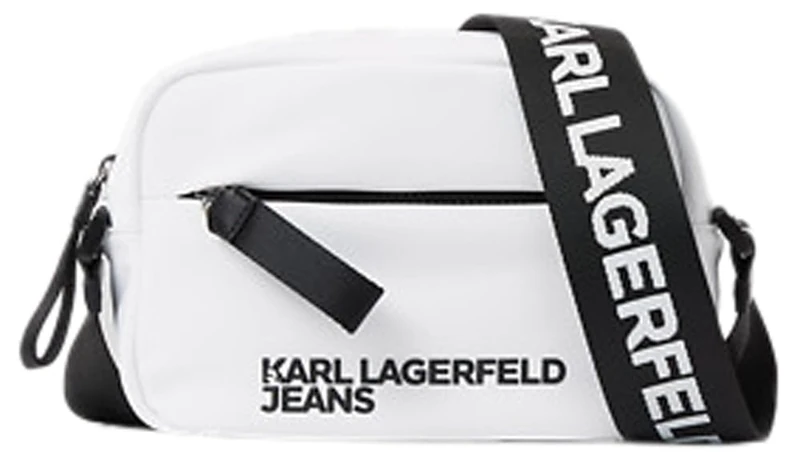 KARL LAGERFELD JEANS, Men's, Essential Nylon Crossbody, White, One size