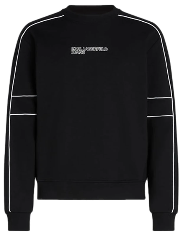 KARL LAGERFELD JEANS, Men's, Regular Piping Sweat, Regular Fit, Black, XXL