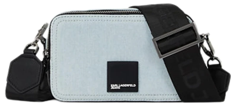 KARL LAGERFELD JEANS, Women's, Box Logo Camera Bag Denim, Blue, One size