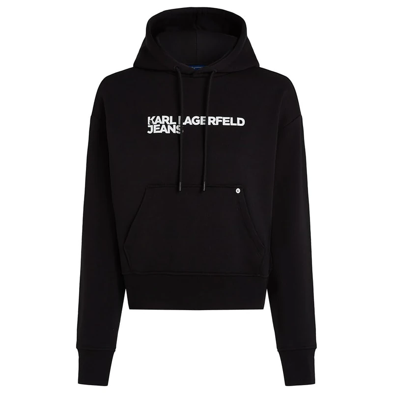 KARL LAGERFELD JEANS, Women's, Essentail Logo Hoddie, Regular Fit, Black, L