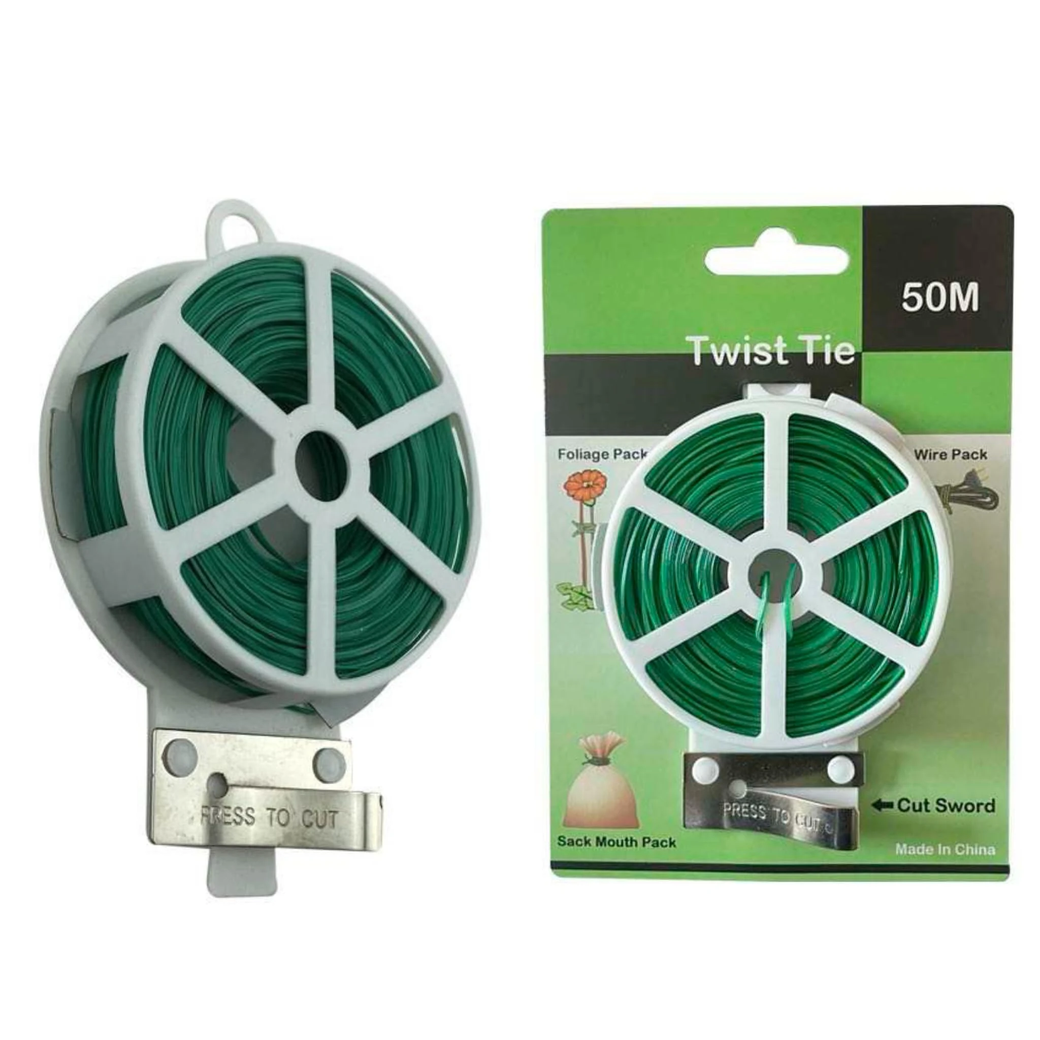 KAMICURE 164ft Garden Plant Ties, Plant Twist tie with Cutter for Gardening, Flexible Plant Wire Tie Wire for supporting Climbing Plants, DIY Crafts Projects, Home & Office