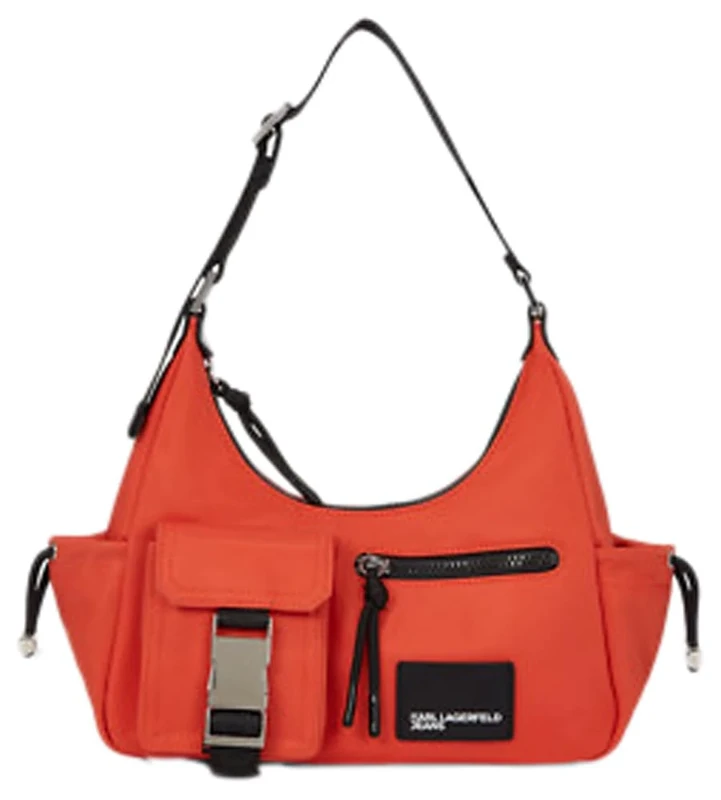KARL LAGERFELD JEANS, Women's, Utility Nylon Shoulder Bag, Red, One size