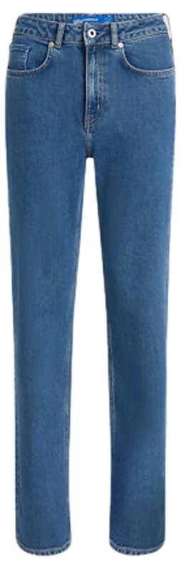 KARL LAGERFELD JEANS Women High Rise Straight Denim Mid Blue Stone 2730