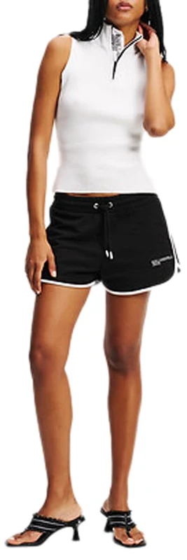 KARL LAGERFELD JEANS, Women's, Binding Sweat Short, Regular Fit, Black, L