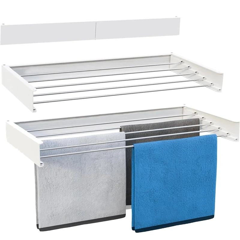 KITCHEN MOVE COBRA Clothes Airer Wall Mounted Clothes Airer for Indoor or Outdoor Use, 100 cm, White