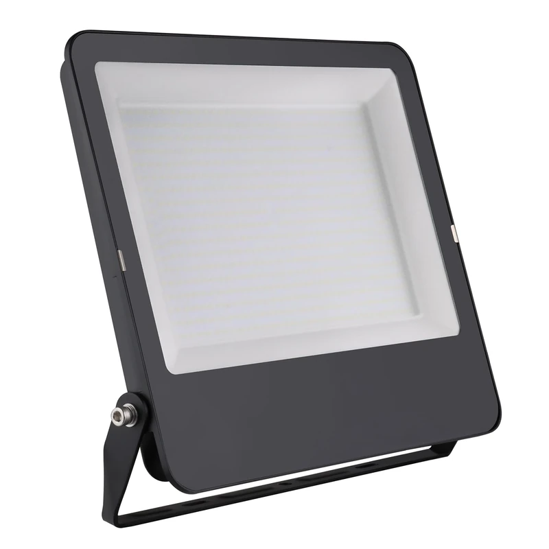 Bright Source LED Floodlight, IP65, 300W, 48000lm, 120° Beam Angle, 6500K Daylight White, Black, with Adjustable Tilt Mounting Bracket & 1m Lead Wire