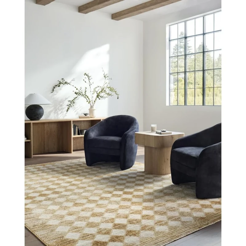 Livabliss x Galey Alix Abstract Rug - Area Rugs Living Room 160x230 cm, Dining Room, Lounge, Kitchen, Bedroom - Modern Marble Large Rug, Soft Luxurious Easy Care Medium Pile, Taupe, Mustard, Cream