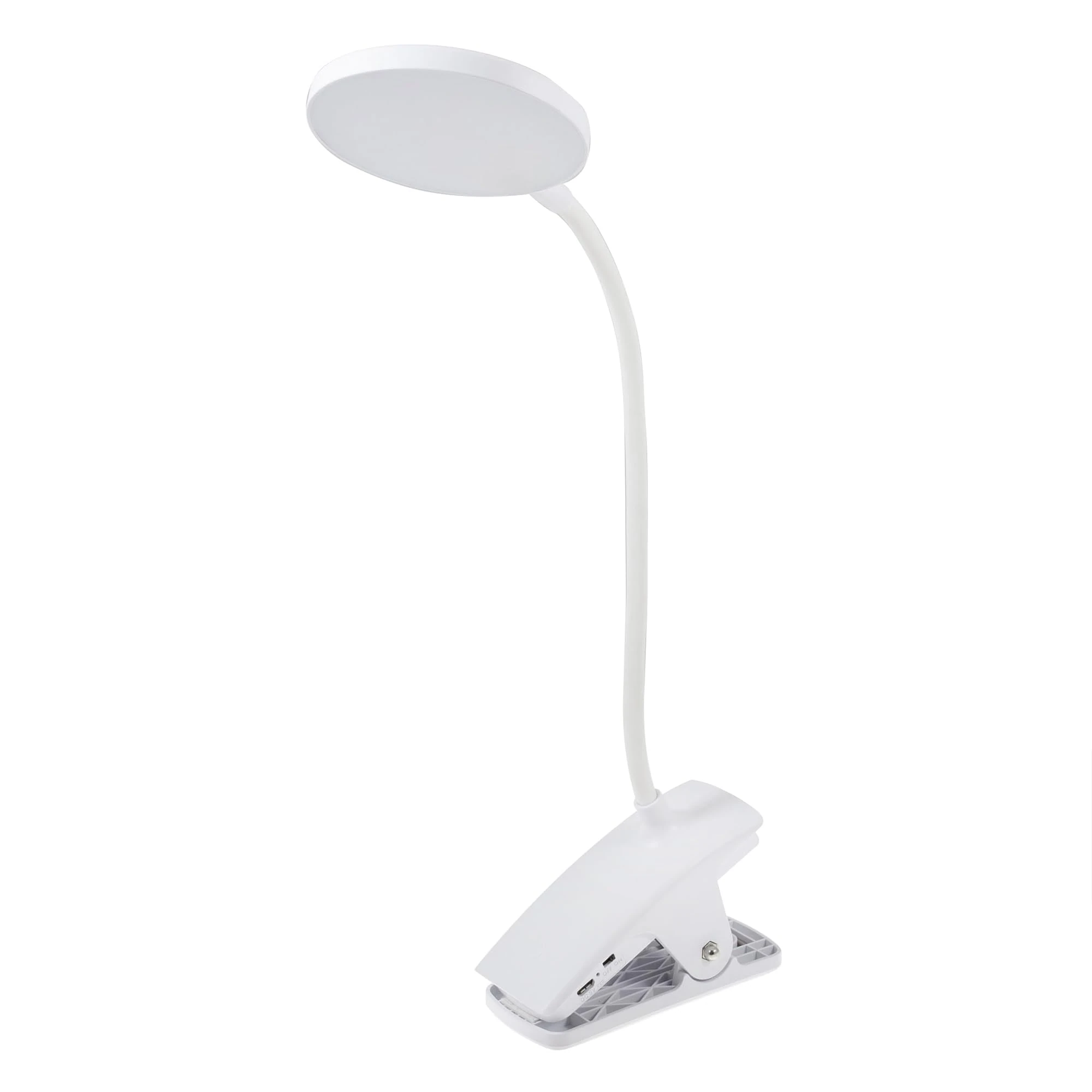PURElite Rechargeable Clip-on Lamp – Table Lamp & Desk Lamp, LED Flexible Light, Adjustable Neck & Clamp Included, Natural Daylight Bulbs for Reading, Needlework, Sewing, Crafting