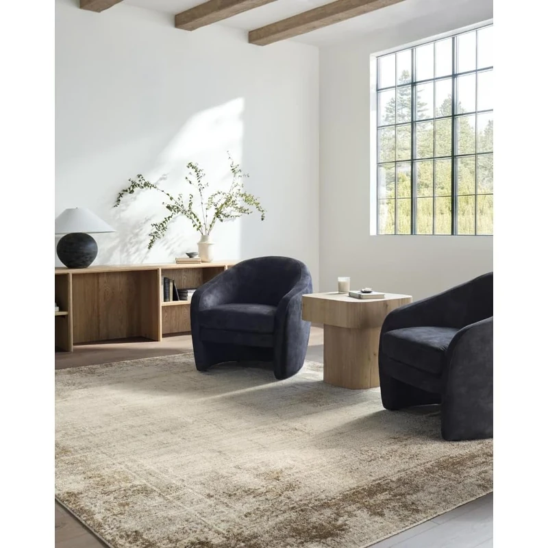 Livabliss x Galey Alix Abstract Rug - Area Rugs Living Room 200x275 cm, Dining Room, Lounge, Kitchen, Bedroom - Modern Marble Large Rug, Soft Luxurious Easy Care Medium Pile, Cream, Grey, Brown