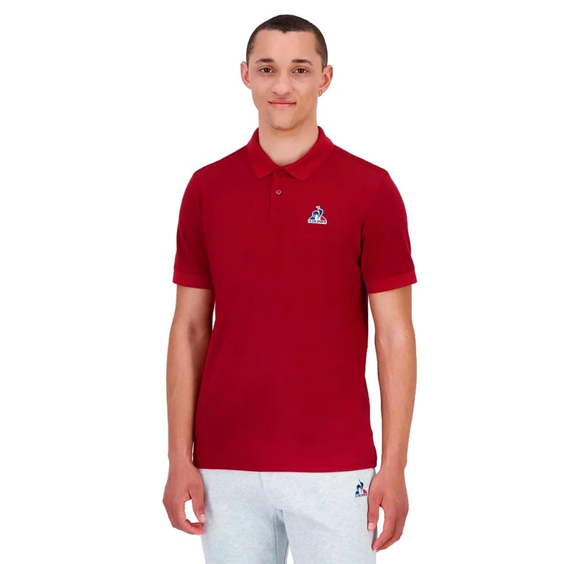 Le Coq Sportif Men's Polo Shirt, Red, L