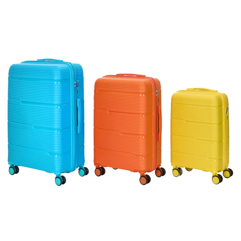 JET LAG VO0046 Set of 3 Suitcases, Stylish and Modern Design, Robust and Durable, Optimal Storage Capacity, Easy Mobility, Reinforced Security, Plastic - PP, Rio Grey