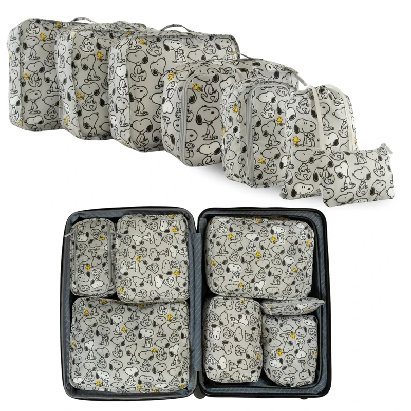 Peanuts Snoopy Beauty 7 Piece Soft Storage Organization Packing Cubes Travel Set (Officially Licensed Product) By Franco Collectibles - Image 1