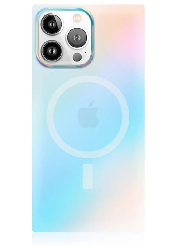 FLAUNT Square Protective Case - Compatible with iPhone 14 Pro Max - Compatible with MagSafe & Wireless Charging - Drop-Tested & Shockproof - The Official Square Phone Case (Iridescent Satin)