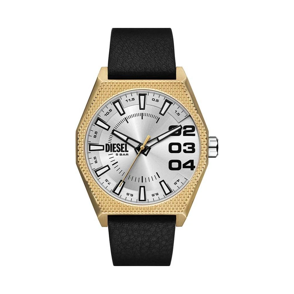 Diesel Scraper Watch for Men, Quartz Three Hand Date Movement with Stainless Steel or Leather Strap