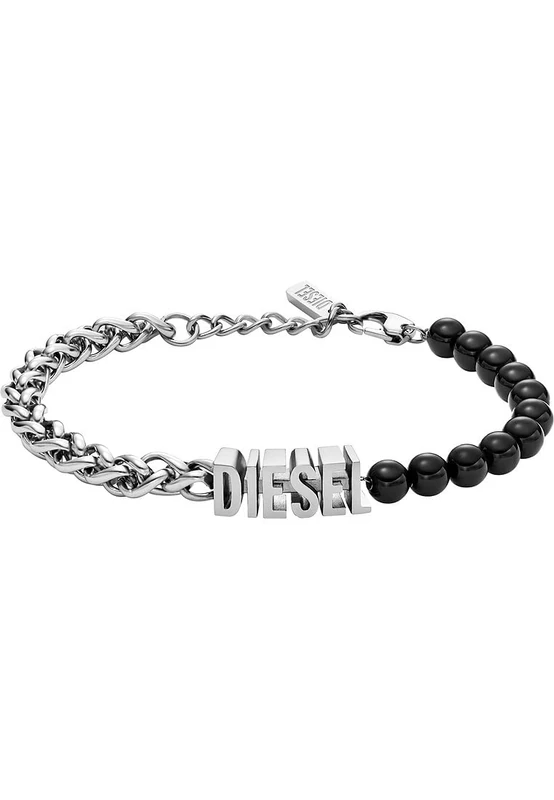 Diesel Unisex Font Silver Stainless Steel Bracelet, DX1541040