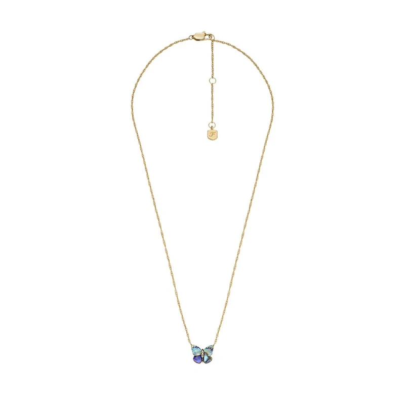 FOSSIL Women's Stainless Steel with lobster clasp closure butterfly pendant necklace