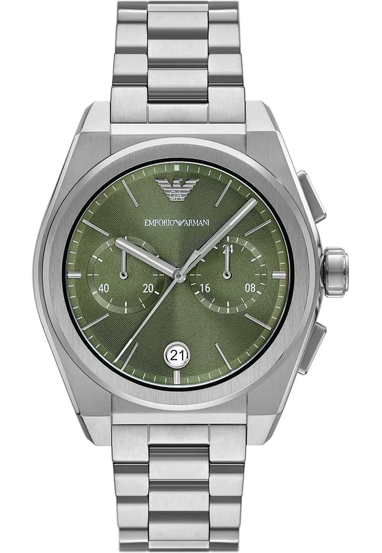 Emporio Armani Watch for Men, Quartz 2 sub dial Chronograph Movement and 43mm Case Size with Stainless Steel Strap