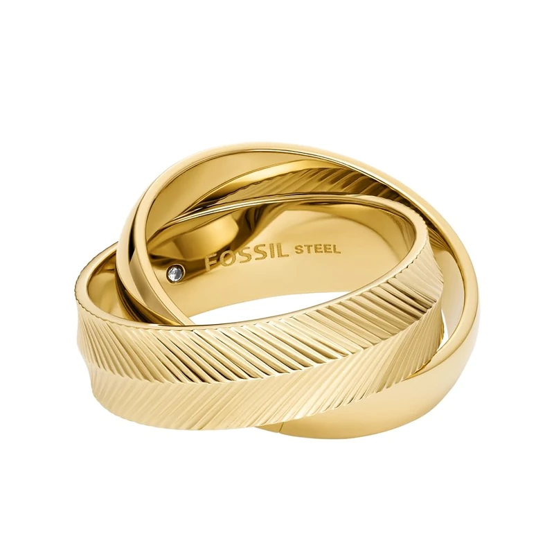 Fossil Women's Harlow Gold Stainless Steel Ring, JF048067106