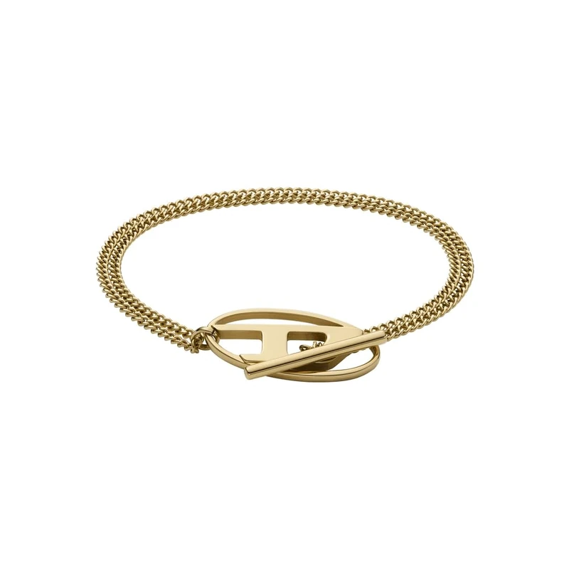 Diesel Men's Stainless Steel Toggle clasp closure Bracelet Pale Gold