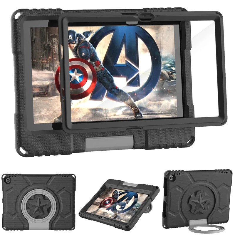 Kids Tablet Case for 10Tablets Not work For iPad Sony 10.1 inch Tablets(Only 13/11th Gen, 2023/2021 Models),Mansiruyi Protective Case with Screen Protector Handle Stand for 10.1in Tablets -Black