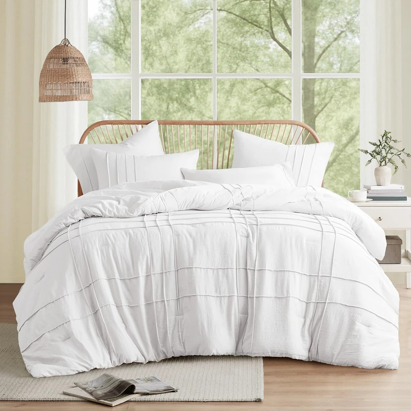 Comfort Spaces Comforter (Set), Microfiber, White, California King