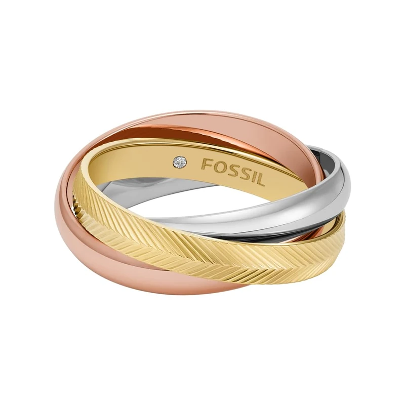 Fossil Women's Harlow Multicolor Stainless Steel Ring, JF048079989