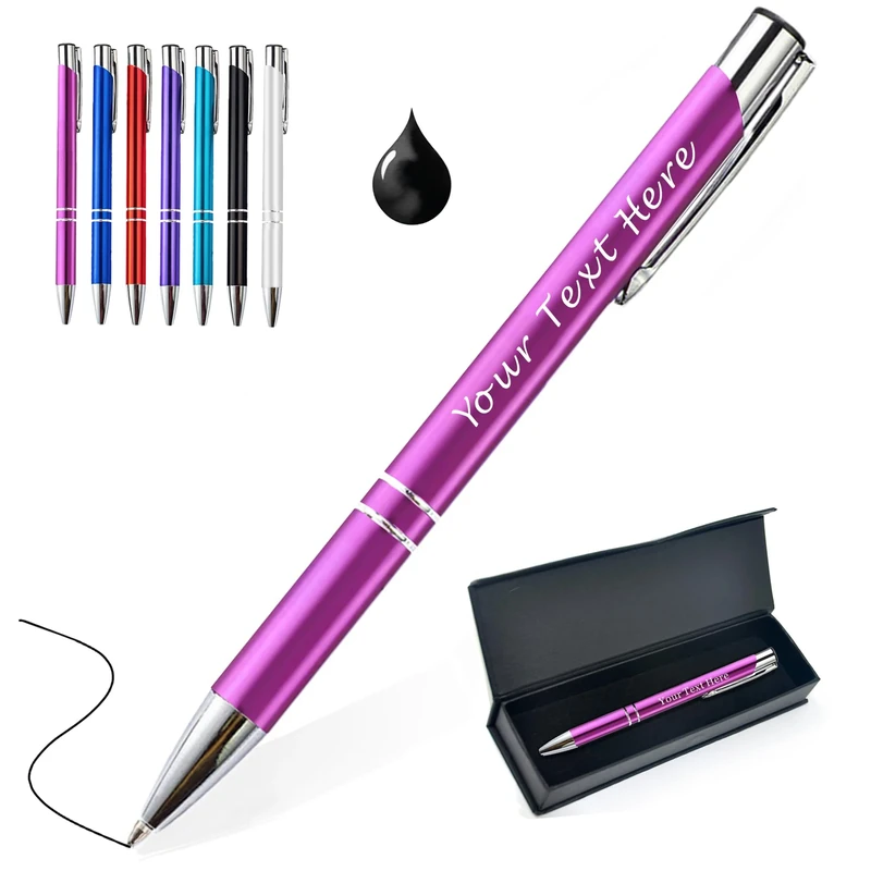 EDSG Personalised Pen with Name Engraving - Custom Ballpoint Pen Gifts for Men Women, Student, Birthday, Father's Day, Graduation, Christmas, Thank You Gifts (Pink)