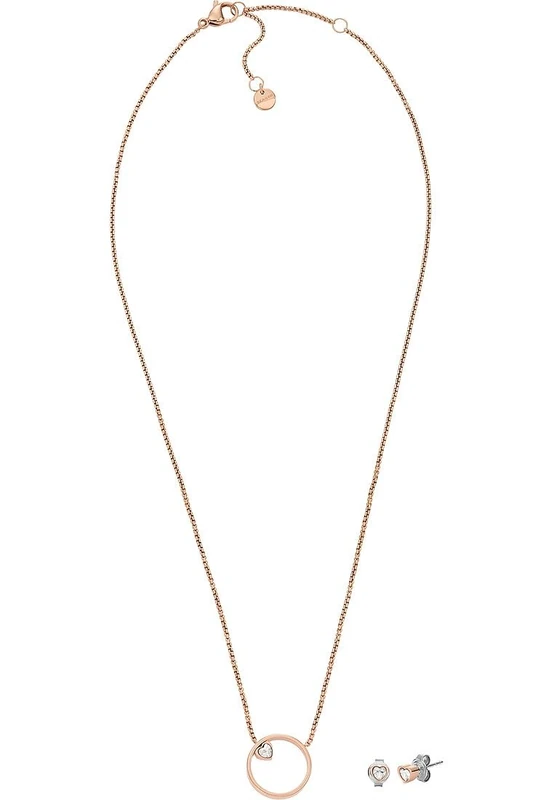 Skagen Women's Stainless Steel or Semi precious with lobster clasp closure Ring Pendant necklace