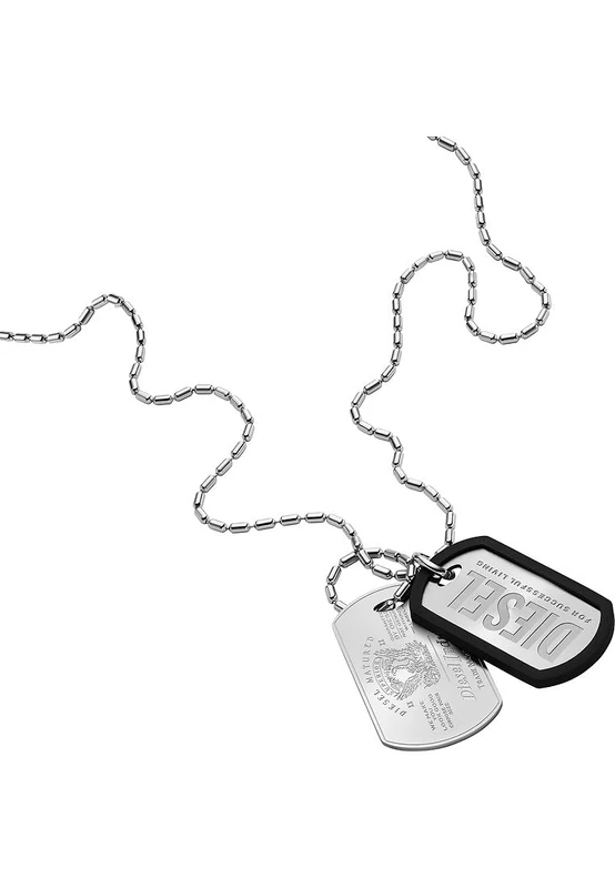 Diesel Men's Font Silver Stainless Steel Necklace, DX1553040