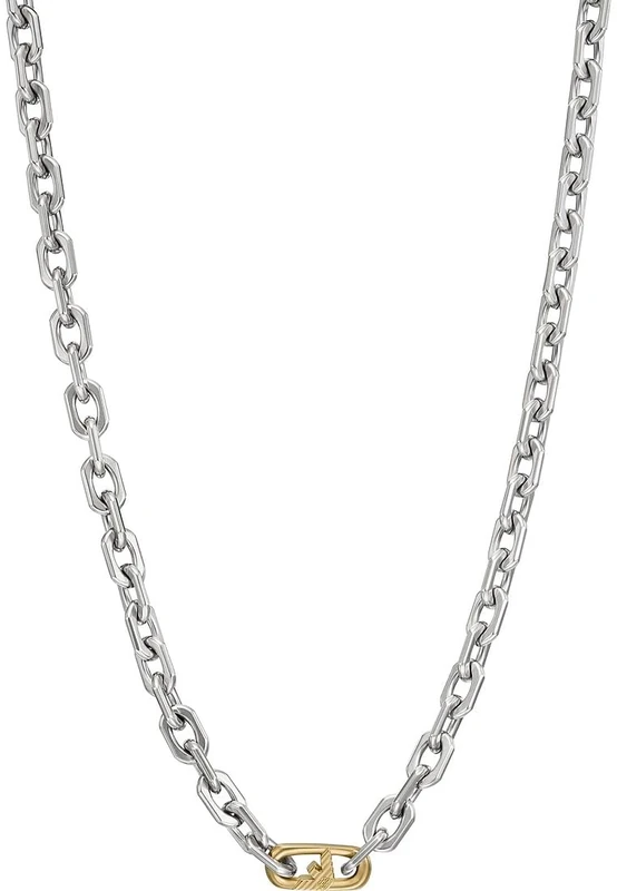 EMPORIO ARMANI Men's Stainless Steel with lobster clasp closure Chain necklace