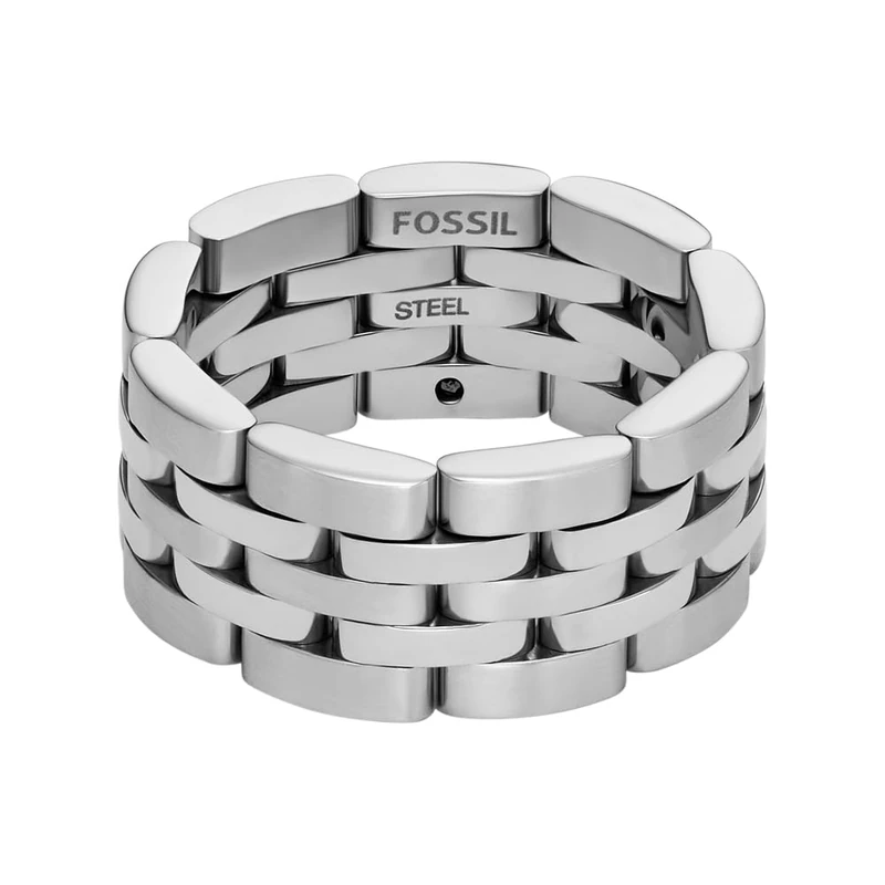Fossil Men's Arden Silver Stainless Steel Ring, JF0482604011