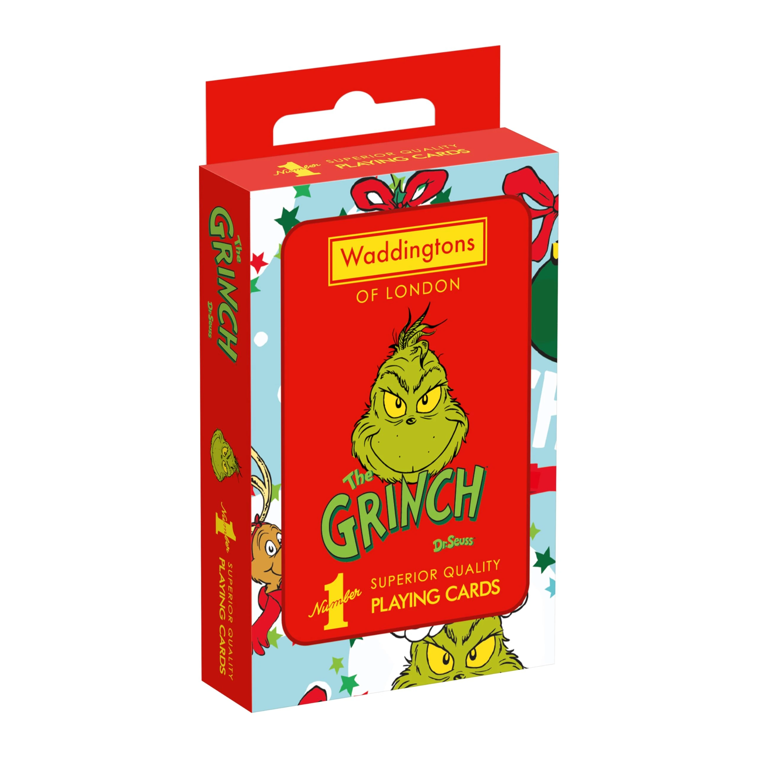 Waddingtons Number 1 The Grinch Playing Cards play fish, slap jack, crazy eights and rummy, Travel Companion, Gifts and Toys for Boys, Girls and Adults, Green