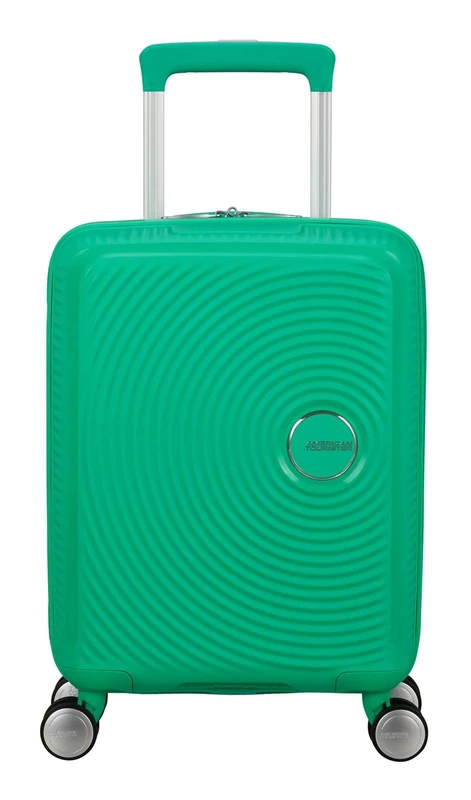 American Tourister Soundbox Mini - Children's Suitcase 47 x 32 x 21 cm, 22 L - Hard Shell Hand Luggage Trolley, Suitable for EasyJet - Lightweight with 4 Wheels, Green (Bright Green)