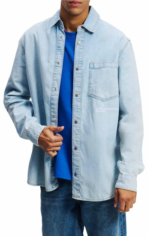 KARL LAGERFELD JEANS, Men's, Denim Shirt, Regular Fit, Blue, S