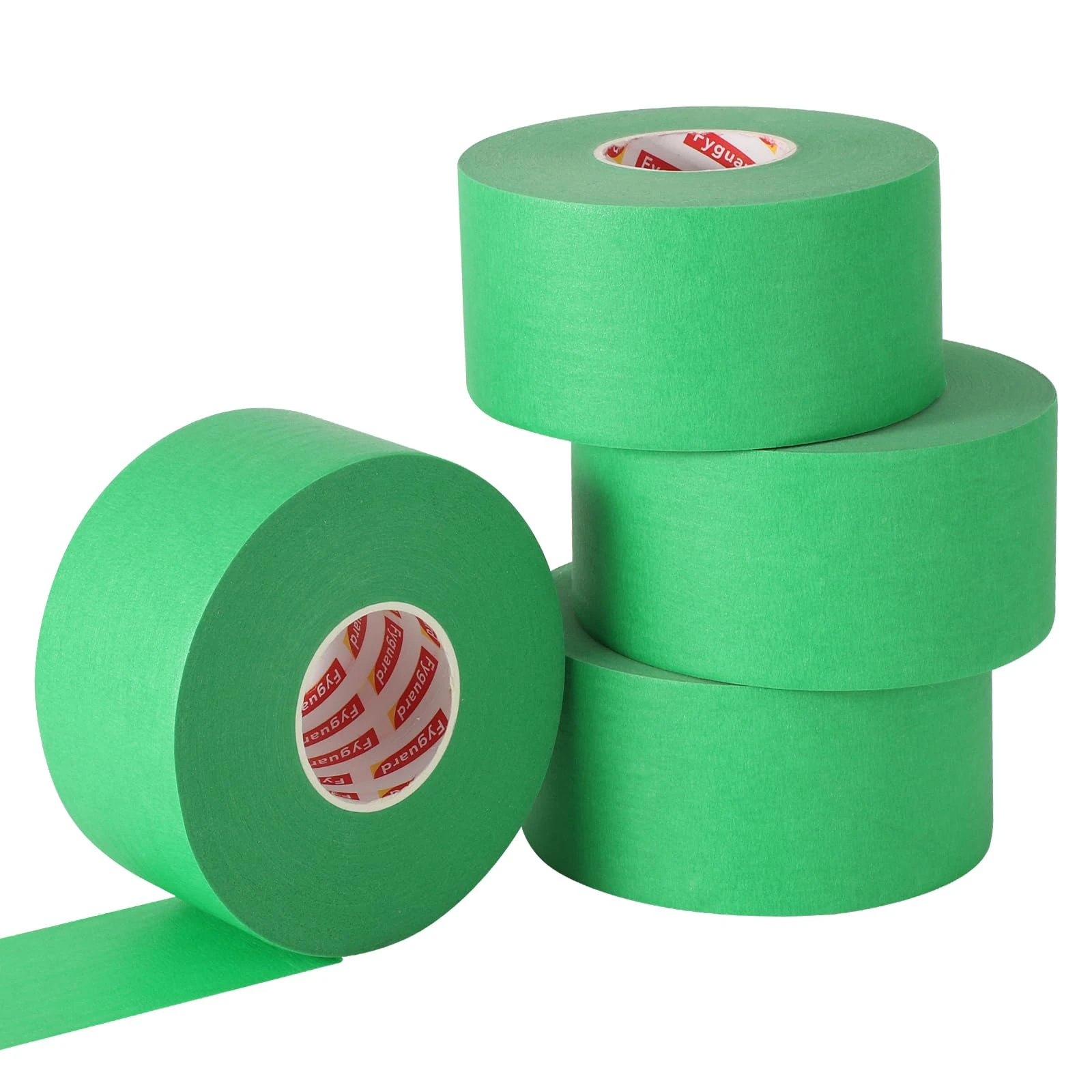 Fyguard 4 Rolls Painters Tape, 48mm x 50m Green Tape Wide Heat Resistant UV Resistant Masking Tape for Painting Work Renovations DIY Crafts