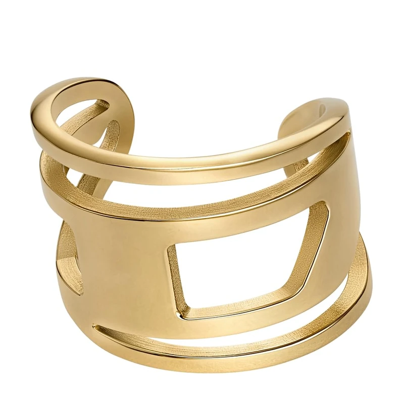 Diesel Oval D Logo Unisex Stainless Steel Rings with Adjustable or toggle closure