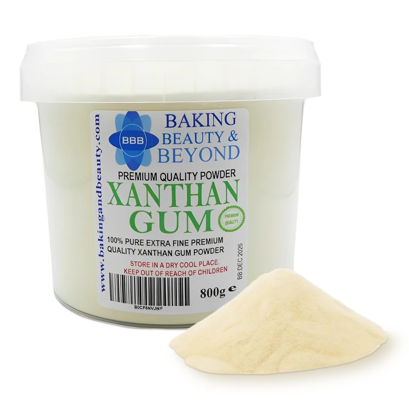 Baking Beauty and Beyond Premium Quality Pure Xanthan Gum Powder - Non-GMO Food Grade Extra Fine Powder Perfect for Making Sauces Soups Gluten Free Baking Ice Cream - 800g