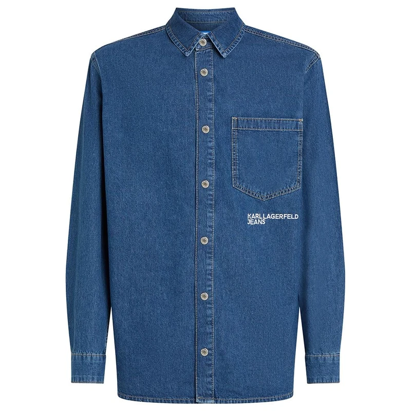 KARL LAGERFELD JEANS, Men's, Denim Shirt, Relaxed Fit, Blue, XS