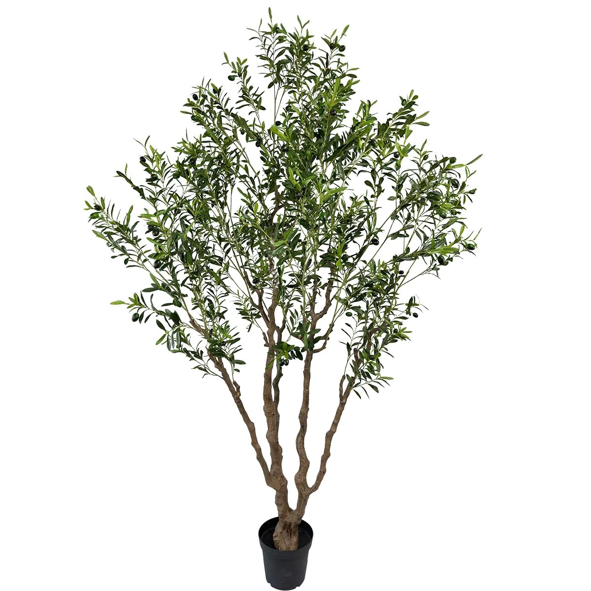 AfanD Artificial Tree Faux Olive Tree 8ft Tall Fake Olive Plant in Pot Fake Silk Tree Faux Plants Indoor