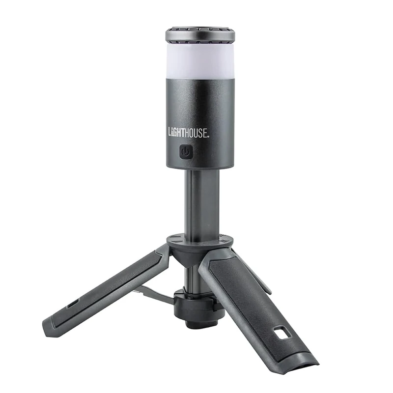 Lighthouse Torches Multifunction Tripod Light - Floodlight, Inspection Lamp, Work Light, Camping Lantern & Torch - 1000 Lumens, Extendable to 1150mm, USB-C Lead Included, Silver