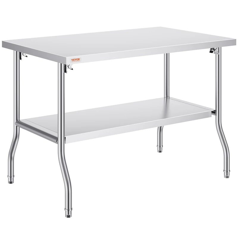 VEVOR Kitchen Work Table, 122 x 76 x 86 cm