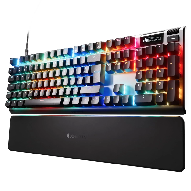 SteelSeries Apex Pro Gen 3 - Gaming Keyboard - Hall Effect Switches; OmniPoint 3.0 - Adjustable Actuation - Game-Ready Presets - Rapid Trigger, Protection Mode, Rapid Tap/SOCD - French AZERTY