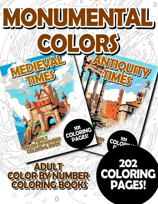 Monumental Colors: Adult Color by Number Coloring Book for Relaxing and Mindfulness (budget adult color by number coloring bundles) - Image 1