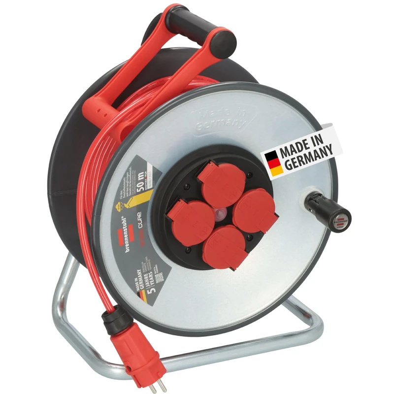 Brennenstuhl Professional SteelCore Cable Reel SC 5110 IP44, 50 m H07BQ-F 3G1.5 Cable, Steel Reel Body Made of Steel Steel, Construction Sites and Permanent Outdoor Use, Made in Germany