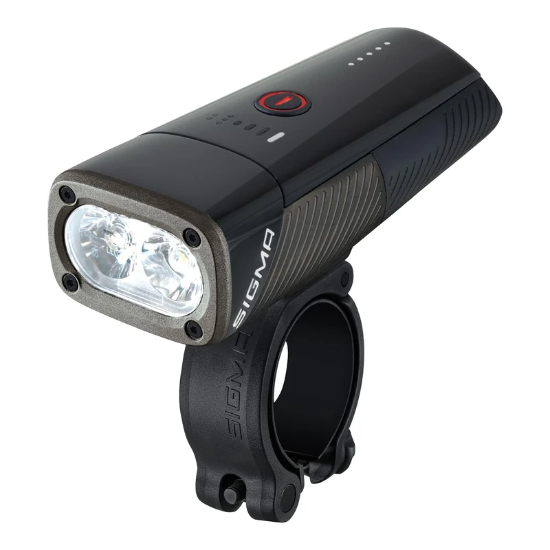 SIGMA Buster 1600 Headlight with 1600 lumens, Rechargeable Headlight with 6 Light Modes, Bright Image Thanks to the Double Lens with Osram LED, Black