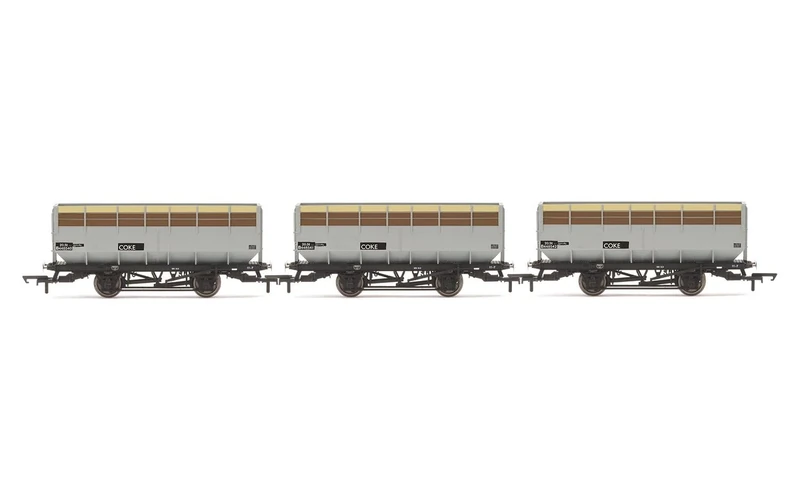 Hornby R60255 BR 20T Coke Hopper Wagon Triple Pack Freight Wagons, 00 Gauge